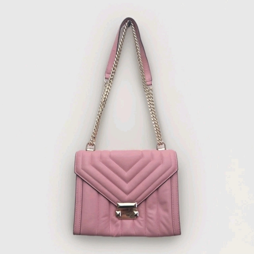 Michael Kors Whitney, Lrg Quilted Convertible Leather Shoulder Bag,  Carnation